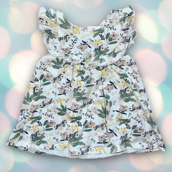 Tommy Bahama Toddler Girl’s Floral Zebra Ruffle Top Shirt Size 3T - Picture 1 of 4